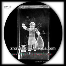 K9 3D Etched Christmas Gifts Inside Crystal Rectangle